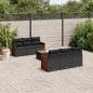Preview: ARDEBO.de - 7-tlg. Garten-Sofagarnitur mit Kissen Schwarz Poly Rattan