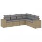 Preview: 6-tlg. Garten-Sofagarnitur mit Kissen Beige Poly Rattan