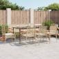 Preview: ARDEBO.de - 9-tlg. Garten-Essgruppe mit Kissen Beige Poly Rattan
