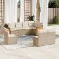 Preview: ARDEBO.de - 8-tlg. Garten-Sofagarnitur mit Kissen Beige Poly Rattan
