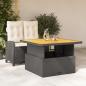 Preview: ARDEBO.de - 2-tlg. Garten-Essgruppe mit Kissen Schwarz Poly Rattan
