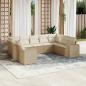 Preview: ARDEBO.de - 9-tlg. Garten-Sofagarnitur mit Kissen Beige Poly Rattan