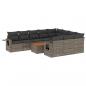 Preview: 11-tlg. Garten-Sofagarnitur mit Kissen Schwarz Poly Rattan