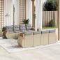 Preview: ARDEBO.de - 9-tlg. Garten-Sofagarnitur mit Kissen Beige Poly Rattan
