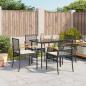 Preview: ARDEBO.de - 5-tlg. Garten-Essgruppe mit Kissen Schwarz Poly Rattan