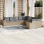 Preview: ARDEBO.de - 10-tlg. Garten-Sofagarnitur mit Kissen Beige Poly Rattan