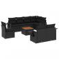 Preview: 9-tlg. Garten-Sofagarnitur mit Kissen Schwarz Poly Rattan