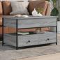 Preview: ARDEBO.de - Couchtisch Grau Sonoma 85x50x50 cm Holzwerkstoff und Metall