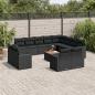 Preview: ARDEBO.de - 13-tlg. Garten-Sofagarnitur mit Kissen Schwarz Poly Rattan