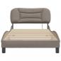 Preview: Bettgestell mit LED Taupe 100x200 cm Stoff