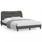 Preview: ARDEBO.de - Bettgestell mit LED Dunkelgrau 120x200 cm Stoff