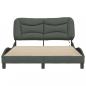 Preview: Bettgestell mit LED Dunkelgrau 120x200 cm Stoff