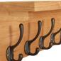 Preview: Wandgarderobe 60x16x16 cm Massivholz Eiche