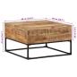 Preview: Couchtisch 68x68x41 cm Raues Mangoholz