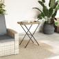 Preview: Tabletttisch Klappbar Beige 65x40x75 cm Poly Rattan