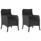 Preview: Gartenstühle mit Kissen 2 Stk. Schwarz Poly Rattan