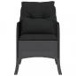 Preview: Gartenstühle mit Kissen 2 Stk. Schwarz Poly Rattan