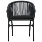 Preview: Gartenstühle 2 Stk. Schwarz PE-Rattan