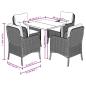Preview: 5-tlg. Garten-Essgruppe mit Kissen Schwarz Poly Rattan
