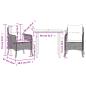 Preview: 3-tlg. Garten-Essgruppe mit Kissen Schwarz Poly Rattan