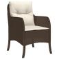 Preview: 9-tlg. Garten-Essgruppe mit Kissen Braun Poly Rattan