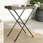 Preview: ARDEBO.de - Tabletttisch Klappbar Grau 65x40x75 cm Poly Rattan