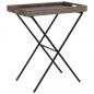 Preview: Tabletttisch Klappbar Grau 65x40x75 cm Poly Rattan