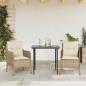 Preview: ARDEBO.de - 3-tlg. Garten-Essgruppe mit Kissen Beige Poly Rattan