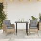 Preview: ARDEBO.de - 3-tlg. Garten-Essgruppe mit Kissen Beige Poly Rattan