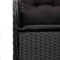 Preview: ARDEBO.de - 7-tlg. Garten-Essgruppe mit Kissen Schwarz Poly Rattan