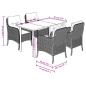 Preview: 5-tlg. Garten-Essgruppe mit Kissen Schwarz Poly Rattan