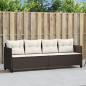 Preview: ARDEBO.de - Sonnenliege mit Kissen Braun Poly Rattan