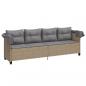 Preview: Sonnenliege mit Dach und Kissen Beige Poly Rattan
