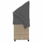 Preview: Sonnenliege mit Dach und Kissen Beige Poly Rattan