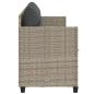 Preview: Sonnenliege mit Kissen Hellgrau Poly Rattan