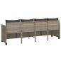 Preview: Sonnenliege mit Kissen Hellgrau Poly Rattan