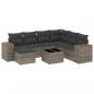 Preview: 8-tlg. Garten-Sofagarnitur mit Kissen Grau Poly Rattan