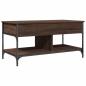 Preview: Couchtisch Braun Eichen-Optik 100x50x50 cm Holzwerkstoff Metall