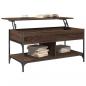 Preview: Couchtisch Braun Eichen-Optik 100x50x50 cm Holzwerkstoff Metall