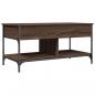 Preview: Couchtisch Braun Eichen-Optik 100x50x50 cm Holzwerkstoff Metall