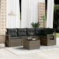 Preview: ARDEBO.de - 6-tlg. Garten-Sofagarnitur mit Kissen Grau Poly Rattan