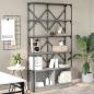 Preview: ARDEBO.de - Bücherregal Grau Sonoma 100x26x180 cm Holzwerkstoff und Metall