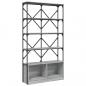Preview: Bücherregal Grau Sonoma 100x26x180 cm Holzwerkstoff und Metall