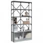 Preview: Bücherregal Grau Sonoma 100x26x180 cm Holzwerkstoff und Metall
