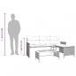 Preview: Gartensofa in L-Form mit Tisch und Kissen Schwarz Poly Rattan