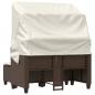 Preview: Gartensofa 2-Sitzer mit Dach und Hockern Braun Poly Rattan