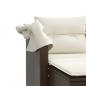 Preview: Gartensofa 2-Sitzer mit Dach und Hockern Braun Poly Rattan