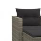 Preview: Gartensofa 2-Sitzer mit Hockern Hellgrau Poly Rattan