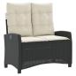 Preview: 4-tlg. Garten-Essgruppe mit Kissen Schwarz Poly Rattan