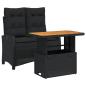 Preview: 2-tlg. Garten-Essgruppe mit Kissen Schwarz Poly Rattan